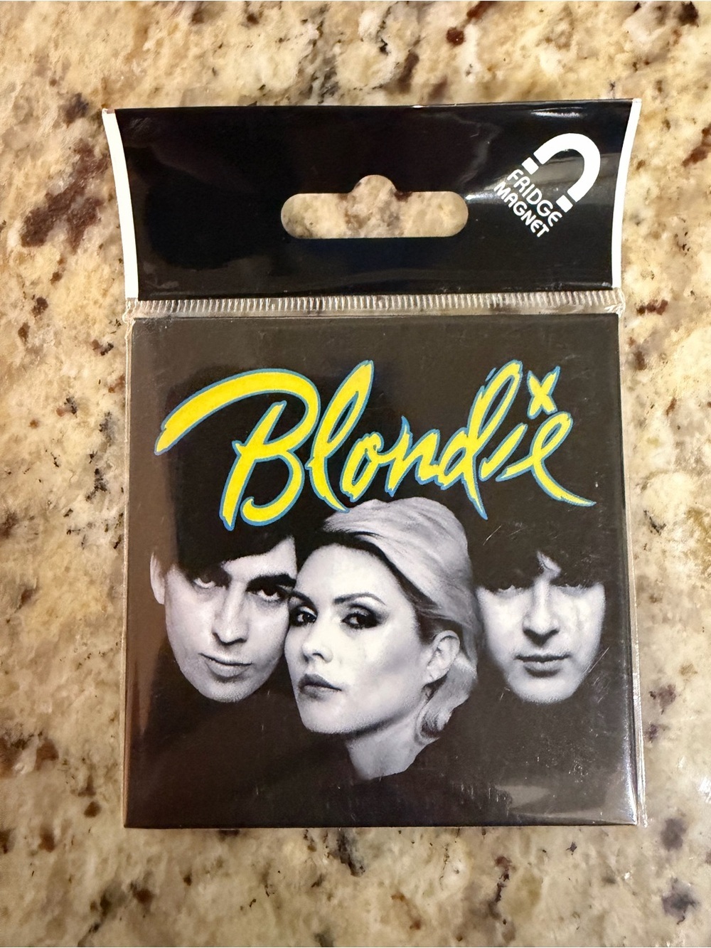 2013 Blondie Band Photo Fridge Magnet - Yellow & Blue Logo